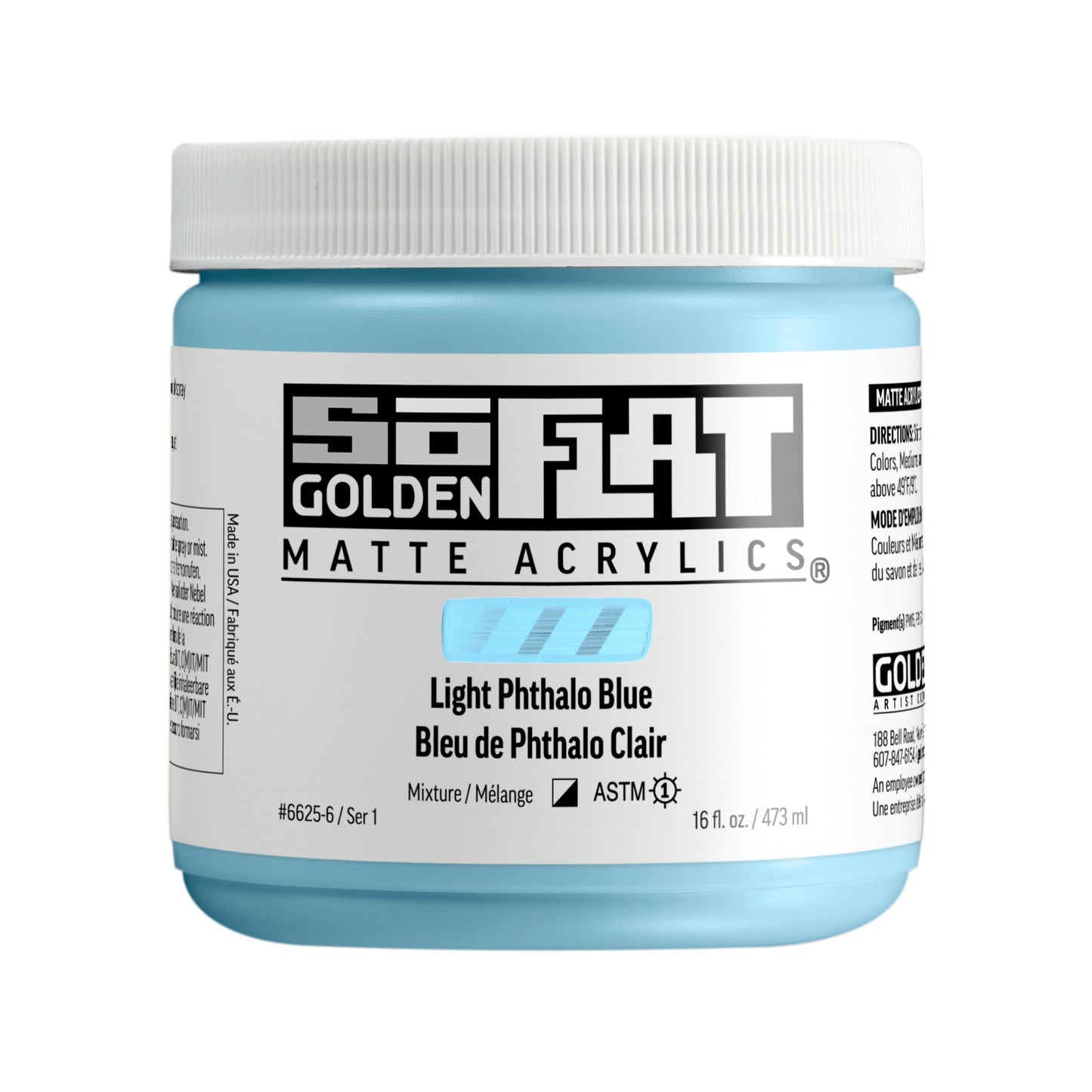 Golden SoFlat 473ml Series 1 Light Phthalo Blue