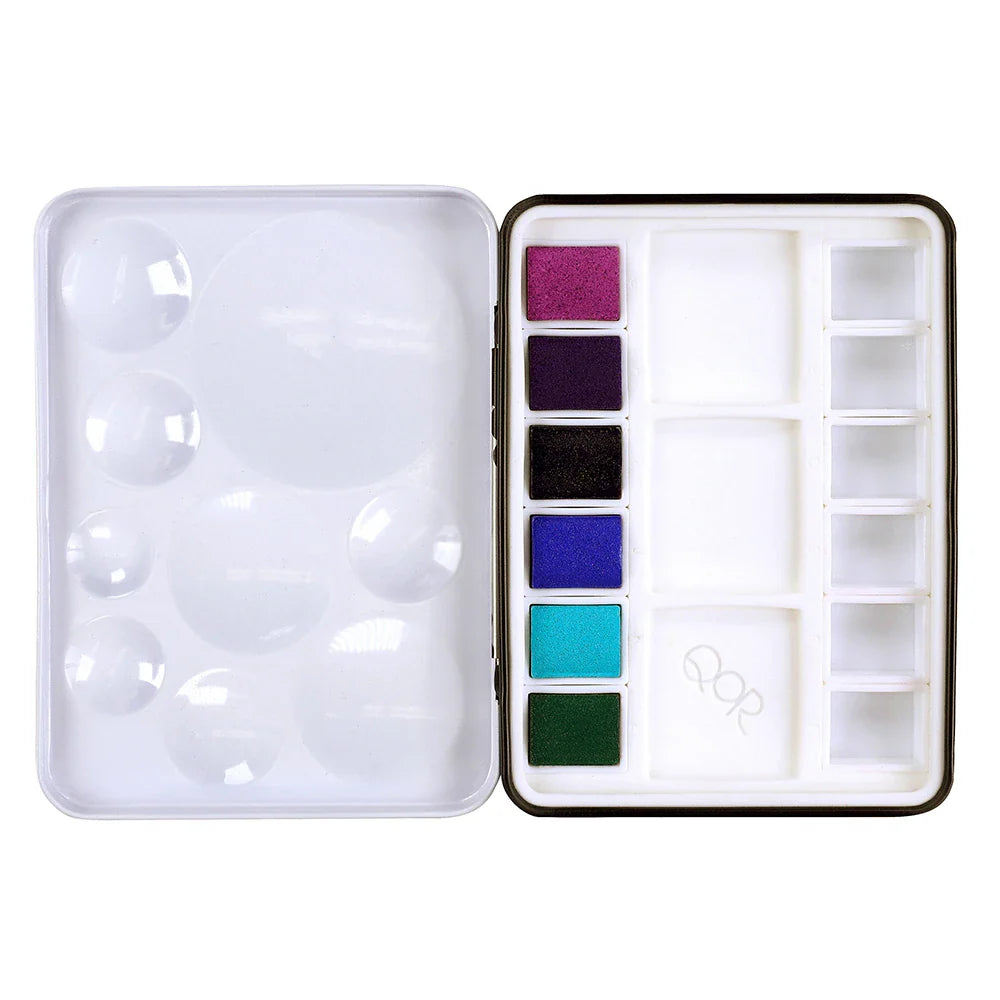 QoR Watercolor Granulators Half Pan Set 6