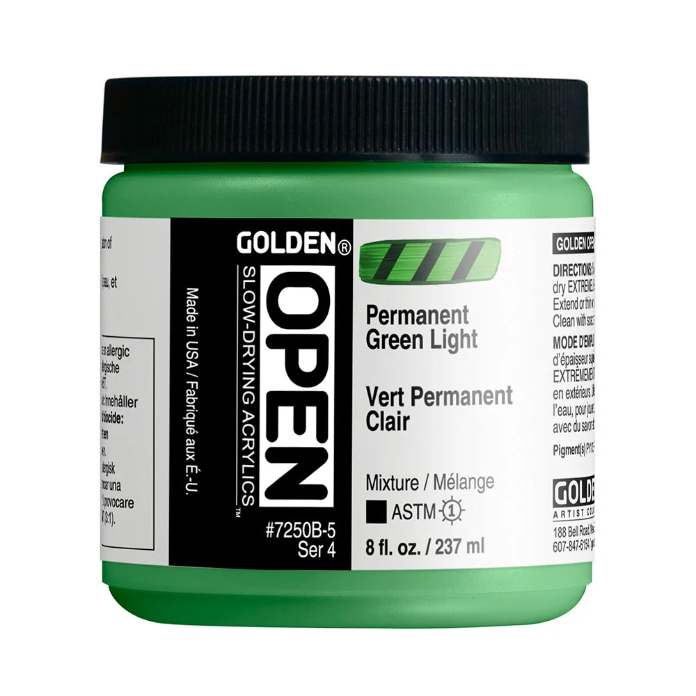 Golden Open Acrylics 237ml Series 4 Permanent Green Light