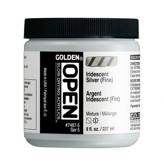 Golden Open Acrylics 237ml Series 5 Iridescent Silver (Fine)