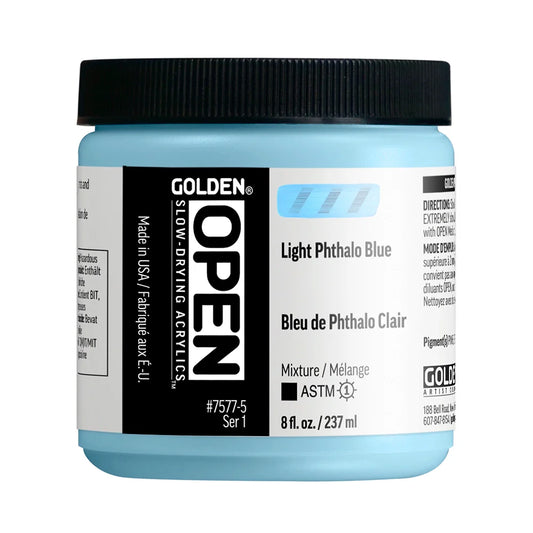 Golden Open Acrylics 237ml Series 1 Light Phthalo Blue