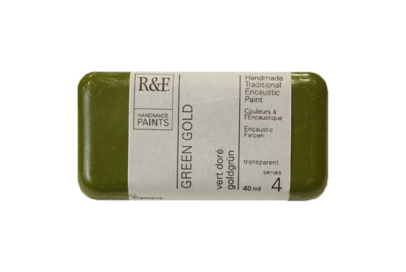 R&F Encaustic Wax Paint 40ml Green Gold