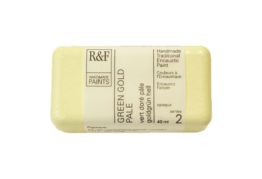 R&F Encaustic Wax Paint 40ml Green Gold Pale