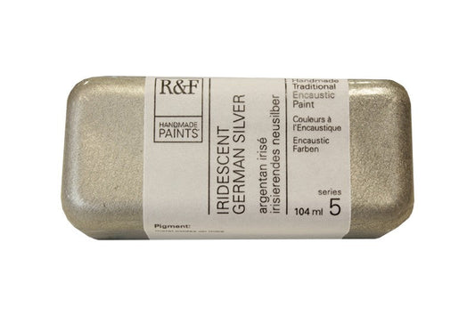 R&F Encaustic Wax Paint 104ml Iridescent German Silver