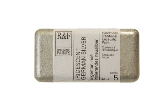 R&F Encaustic Wax Paint 40ml Iridescent German Silver