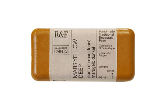 R&F Encaustic Wax Paint 40ml Mars Yellow Deep