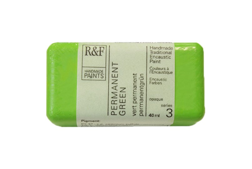 R&F Encaustic Wax Paint 40ml Permanent Green