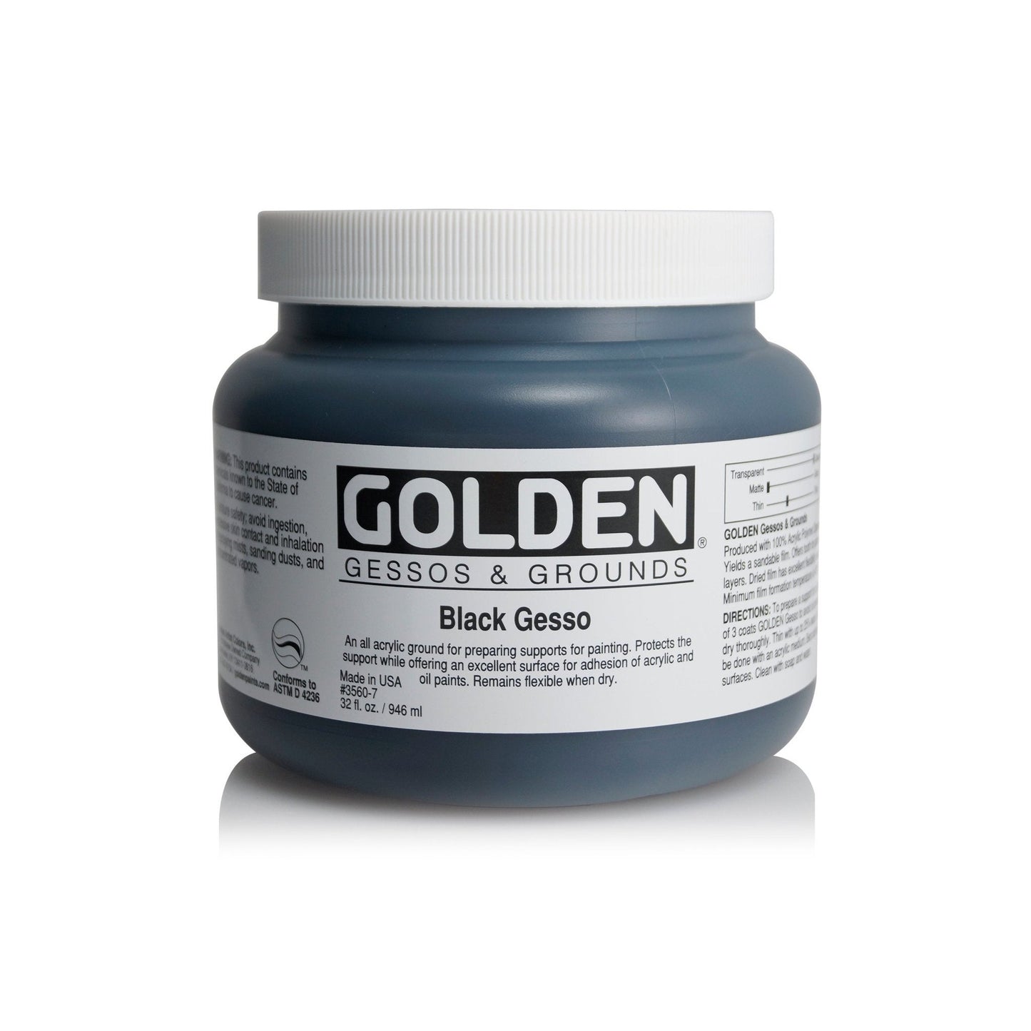 Golden Black Gesso 946ml - theartshop.com.au