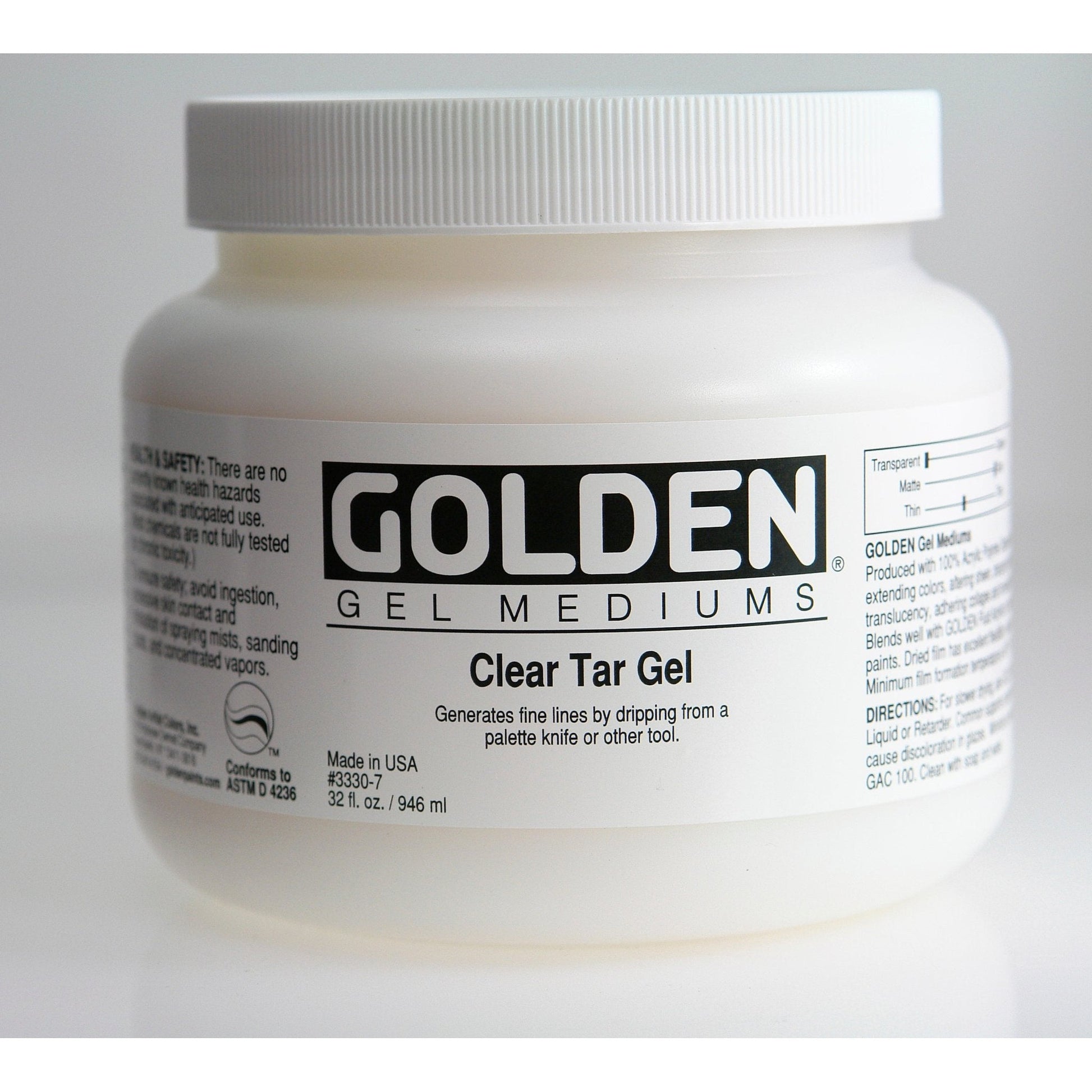 Golden Clear Tar Gel 946ml - theartshop.com.au