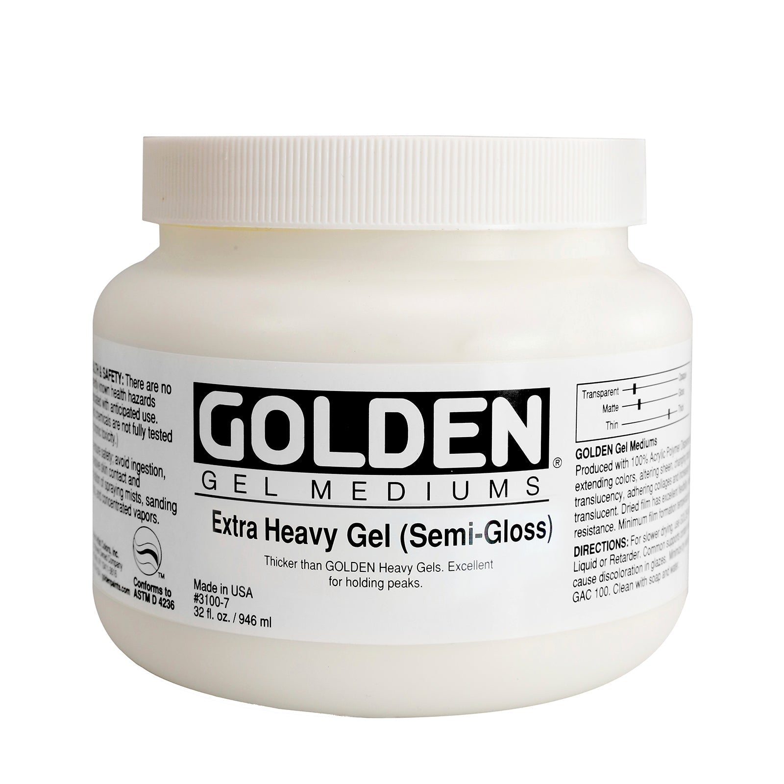 Golden Extra Heavy Gel (Semi-Gloss) 946ml - theartshop.com.au