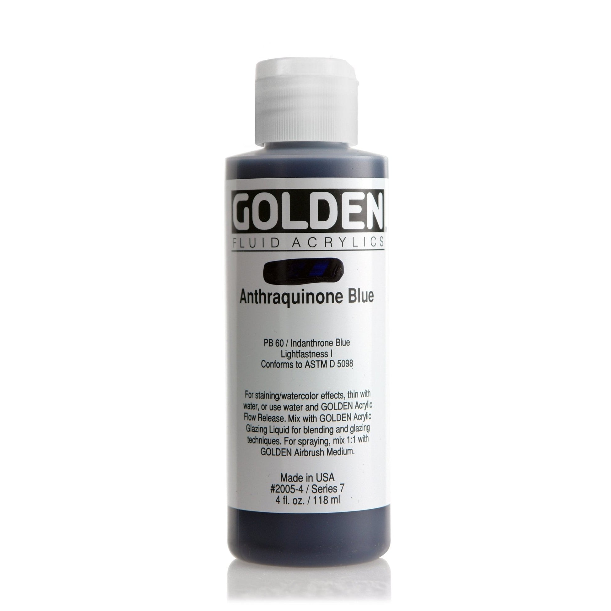 Golden Fluid Acrylic 118ml Anthraquinone Blue - theartshop.com.au