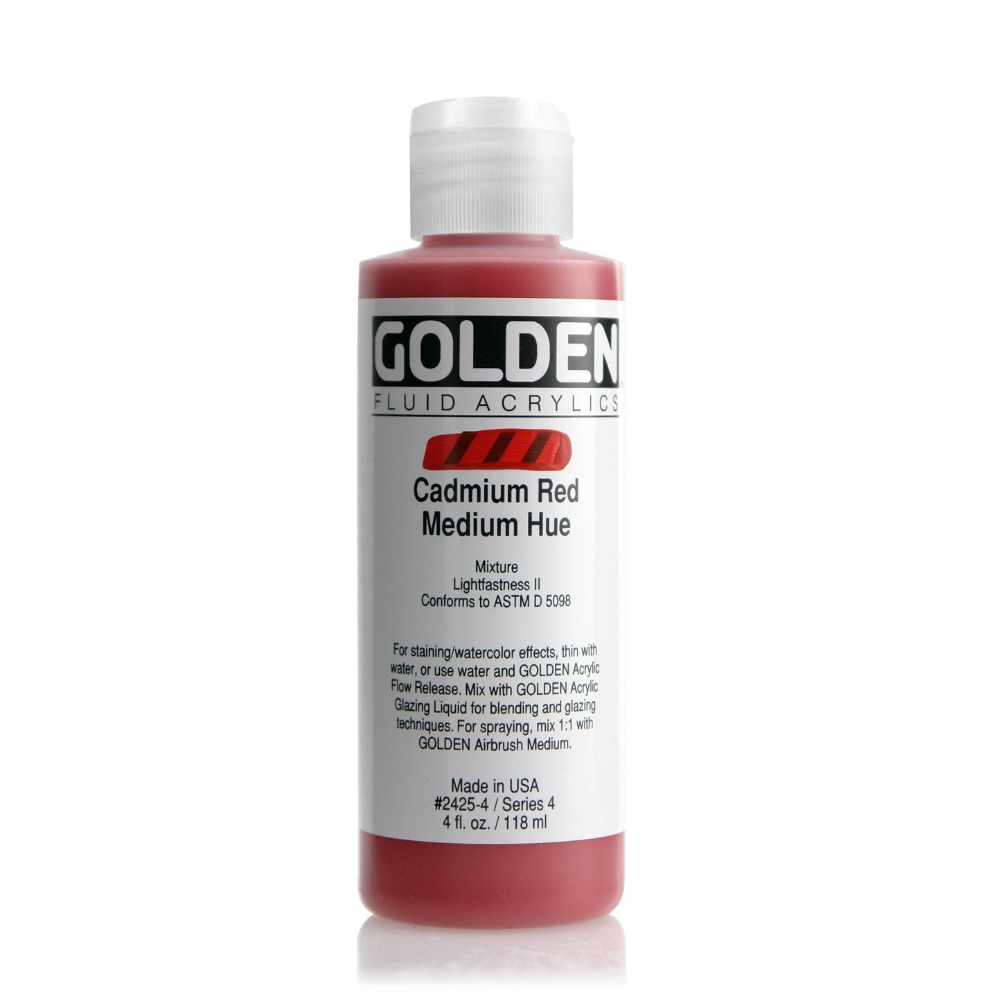 Golden Fluid Acrylic 118ml Cadmium Red Medium Hue - theartshop.com.au