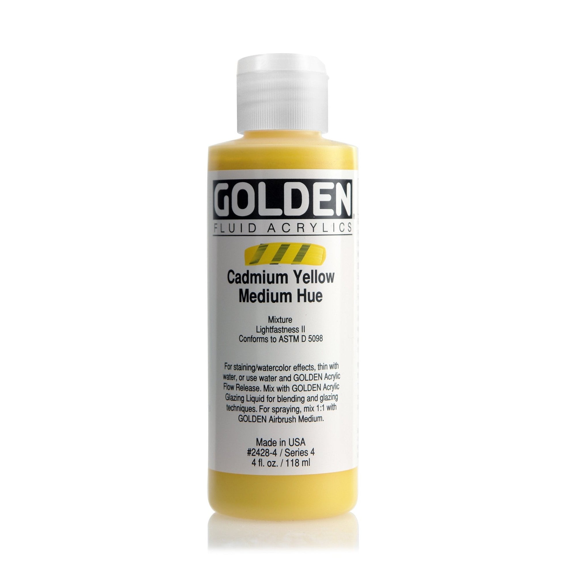 Golden Fluid Acrylic 118ml Cadmium Yellow Medium Hue - theartshop.com.au