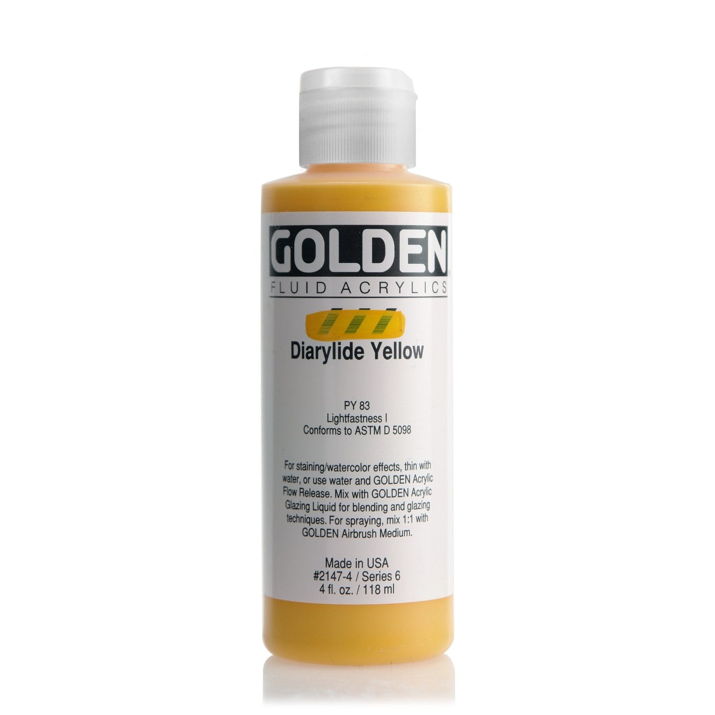 Golden Fluid Acrylic 118ml Diarylide Yellow - theartshop.com.au