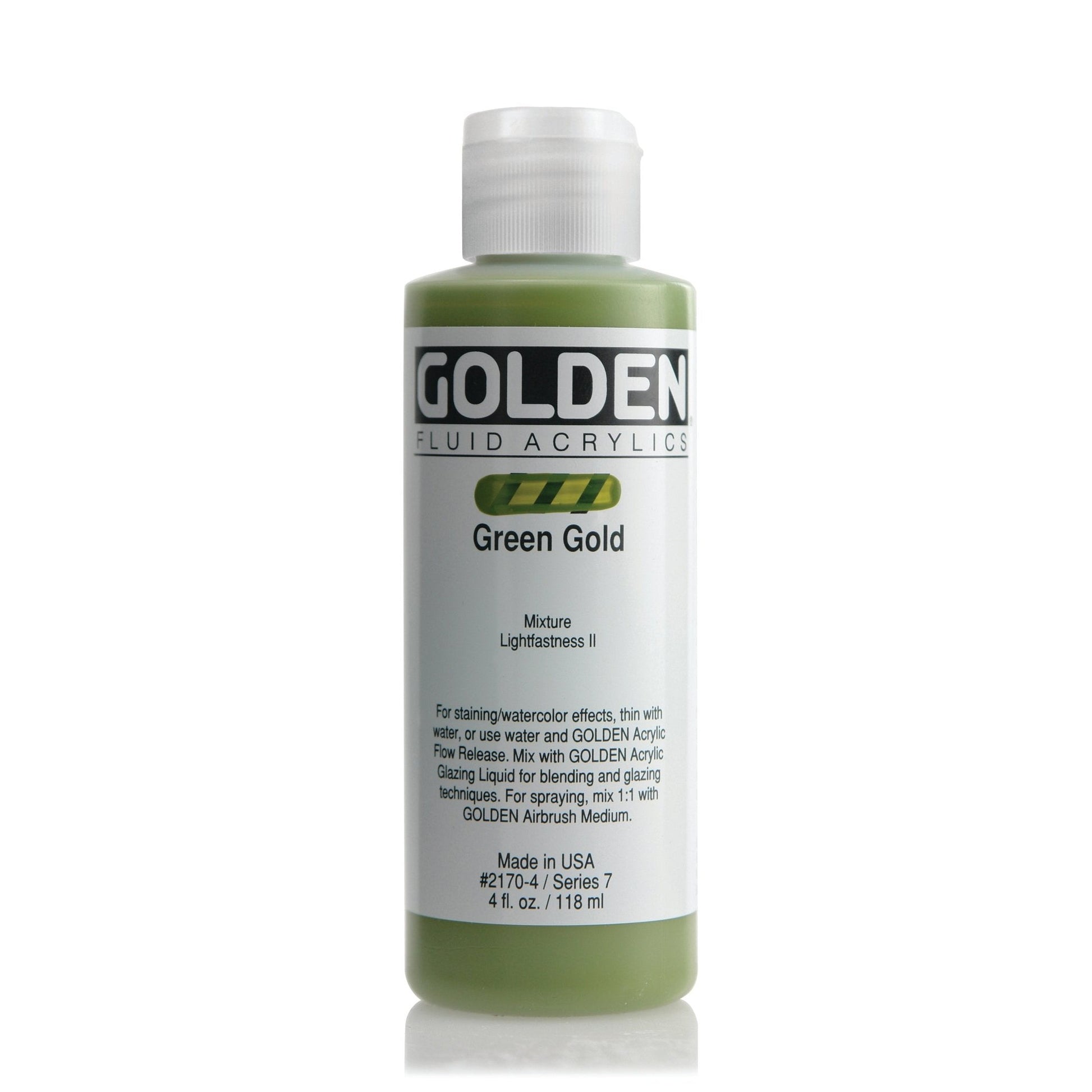 Golden Fluid Acrylic 118ml Green Gold - theartshop.com.au