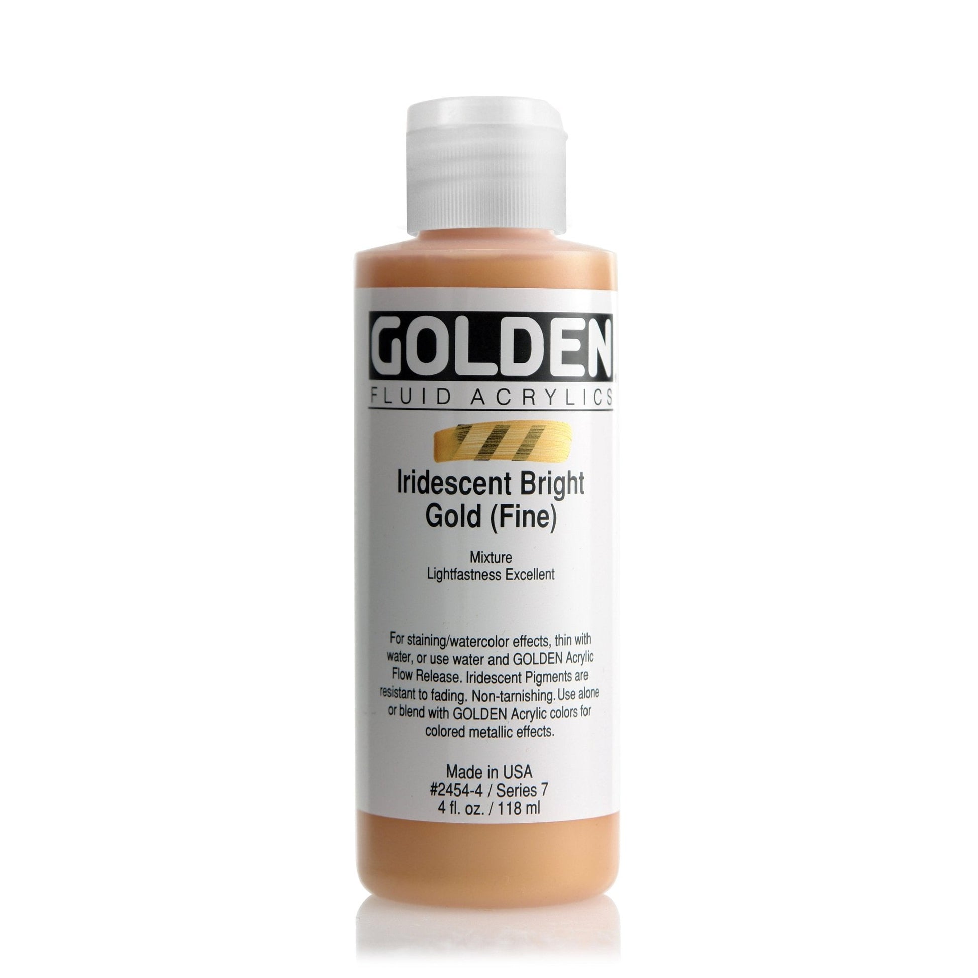 Golden Fluid Acrylic 118ml Iridescent Bright Gold (fine) - theartshop.com.au