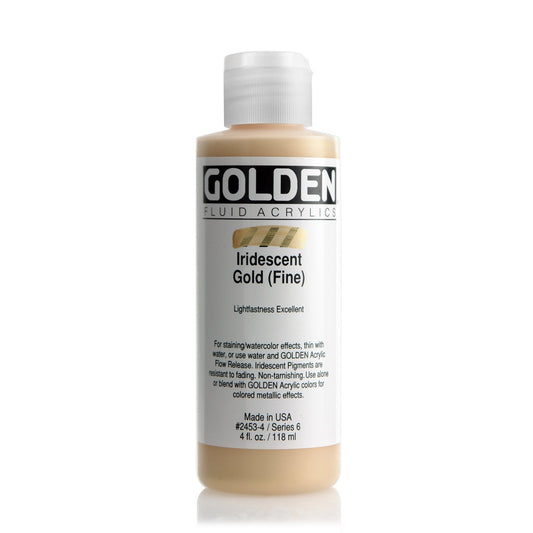 Golden Fluid Acrylic 118ml Iridescent Gold (fine) - theartshop.com.au