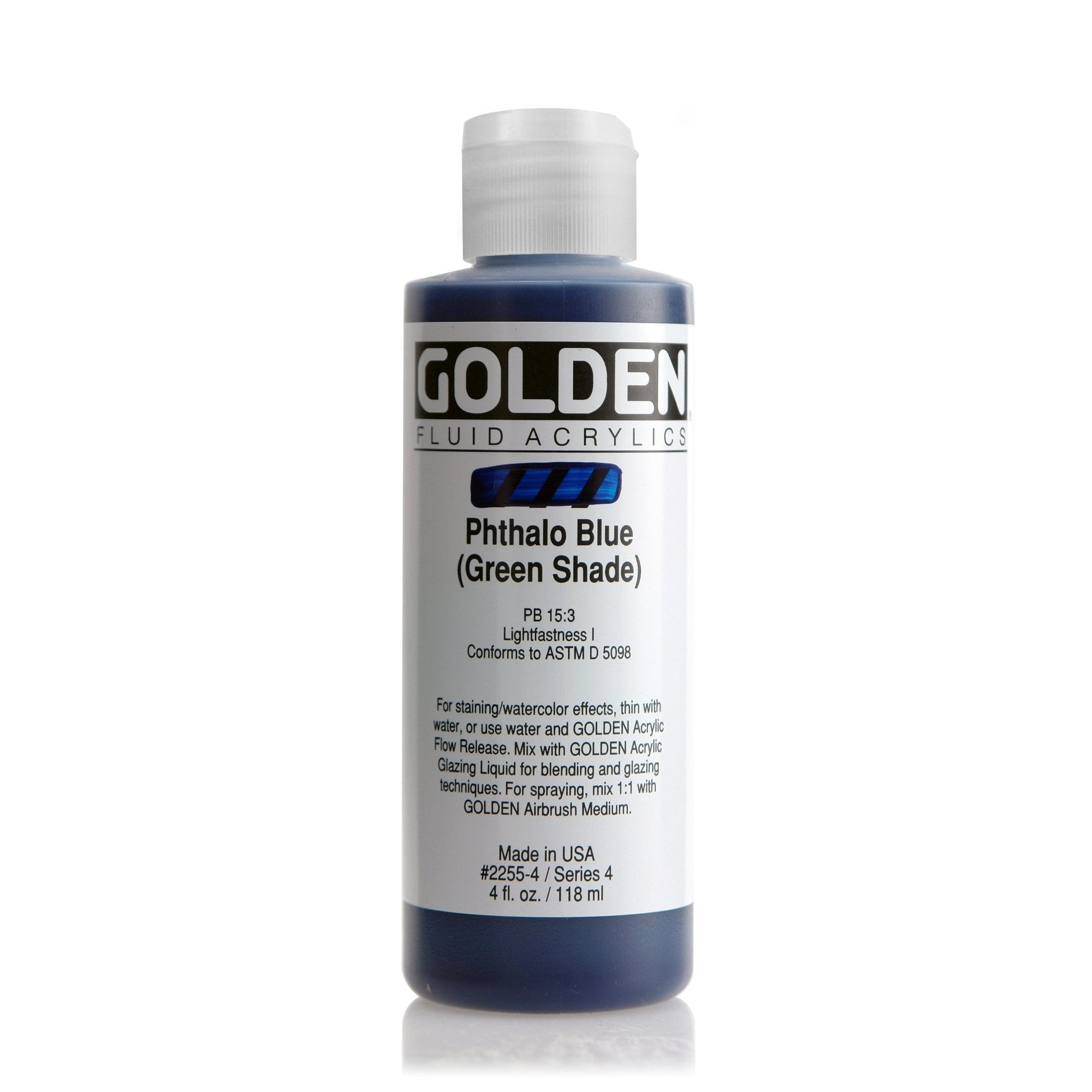 Golden Fluid Acrylic 118ml Phthalo Blue Green Shade - theartshop.com.au