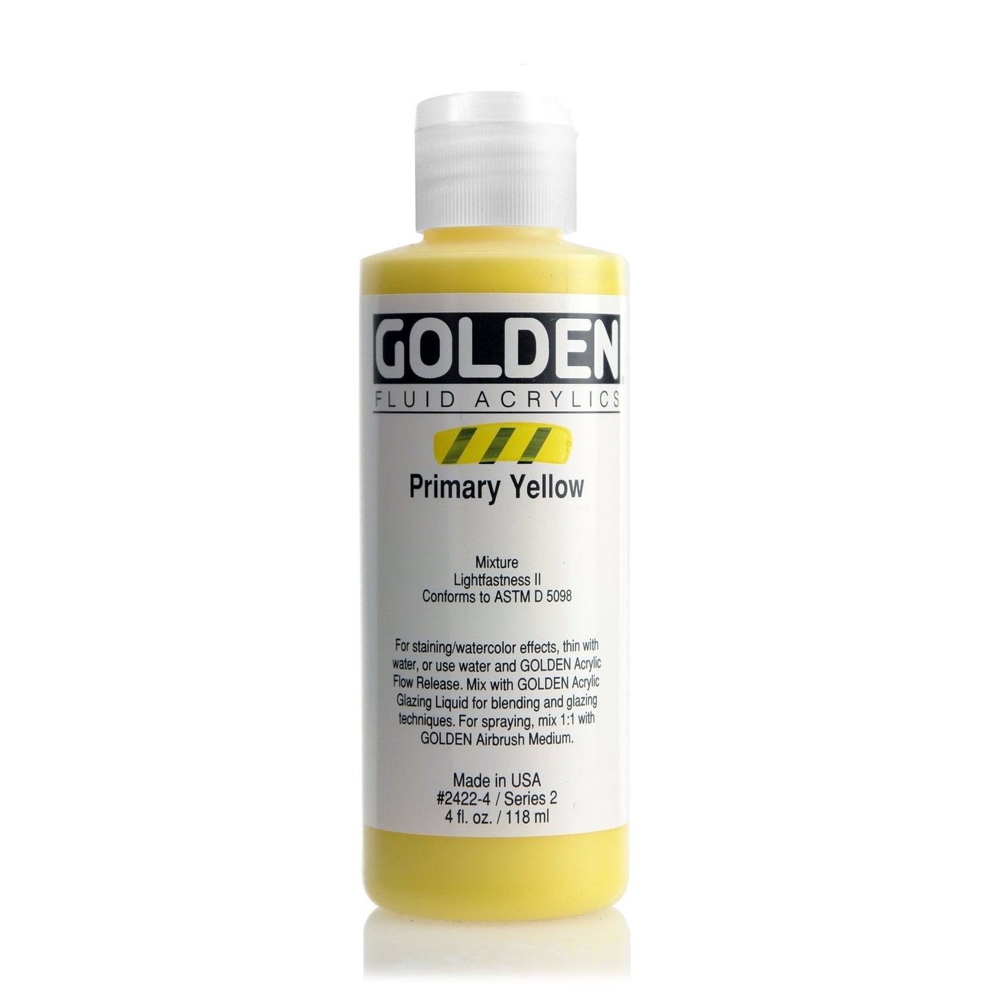 Golden Fluid Acrylic 118ml Primary Yellow - theartshop.com.au