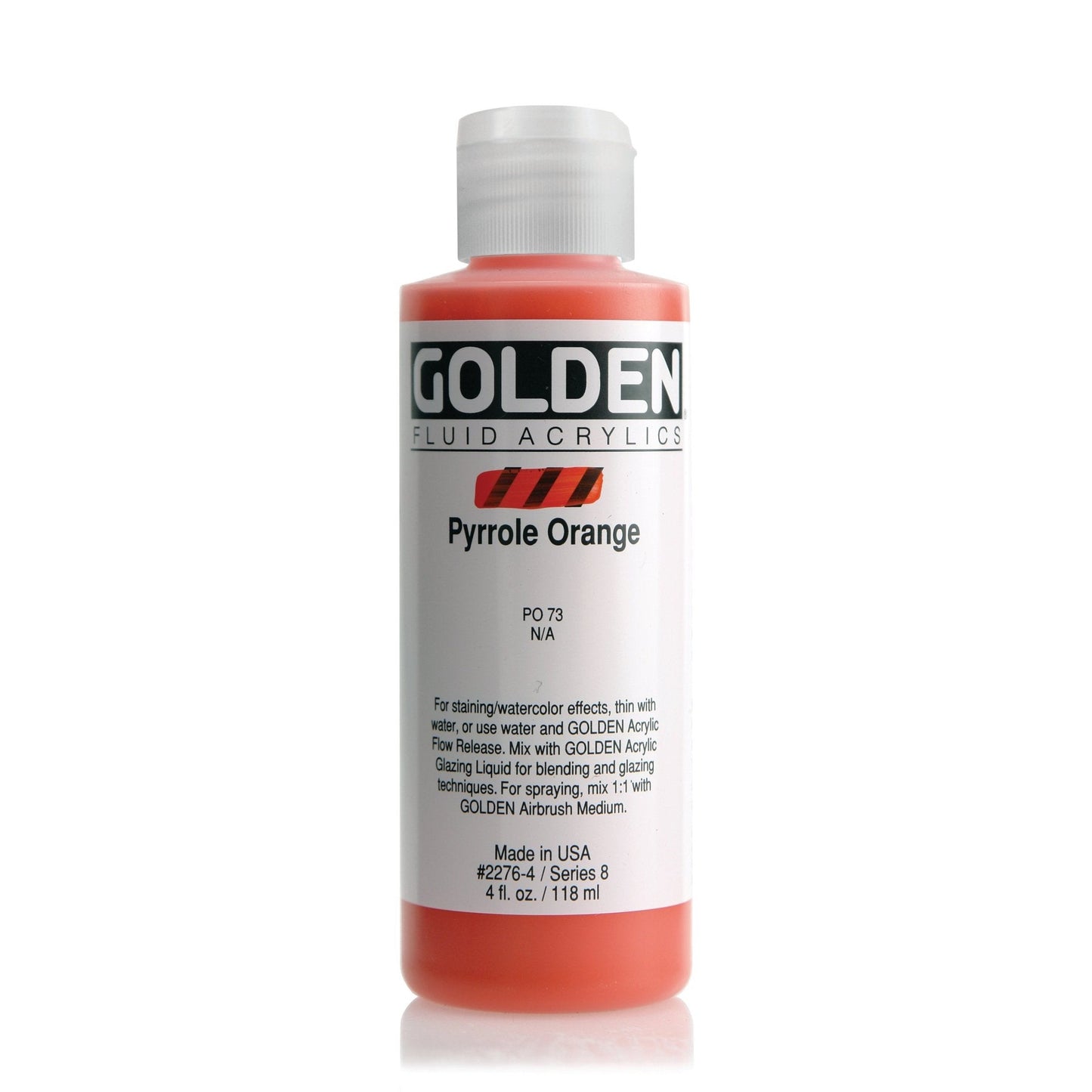 Golden Fluid Acrylic 118ml Pyrrole Orange - theartshop.com.au