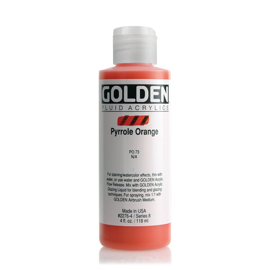 Golden Fluid Acrylic 118ml Pyrrole Orange - theartshop.com.au