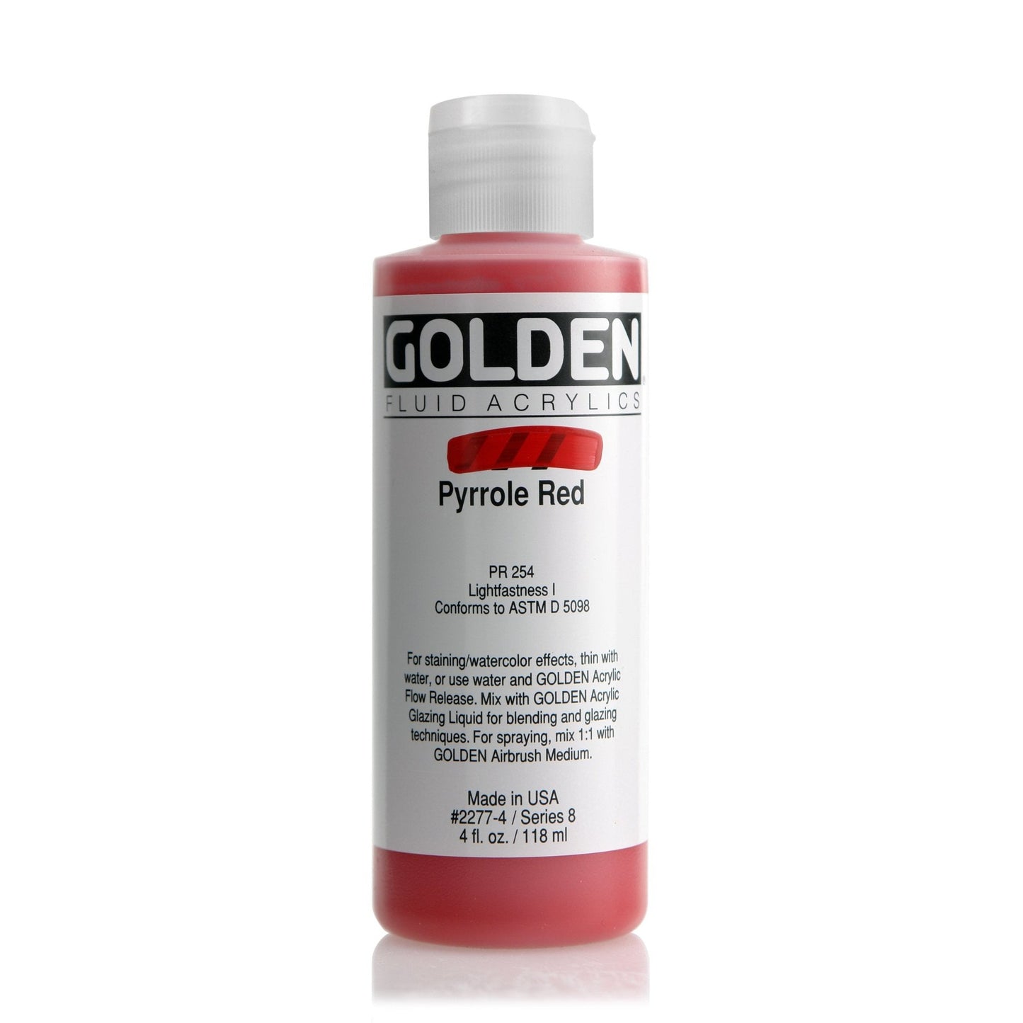 Golden Fluid Acrylic 118ml Pyrrole Red - theartshop.com.au