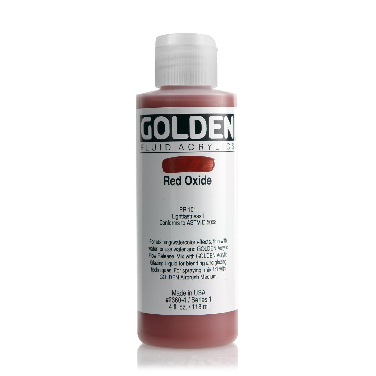 Golden Fluid Acrylic 118ml Red Oxide - theartshop.com.au