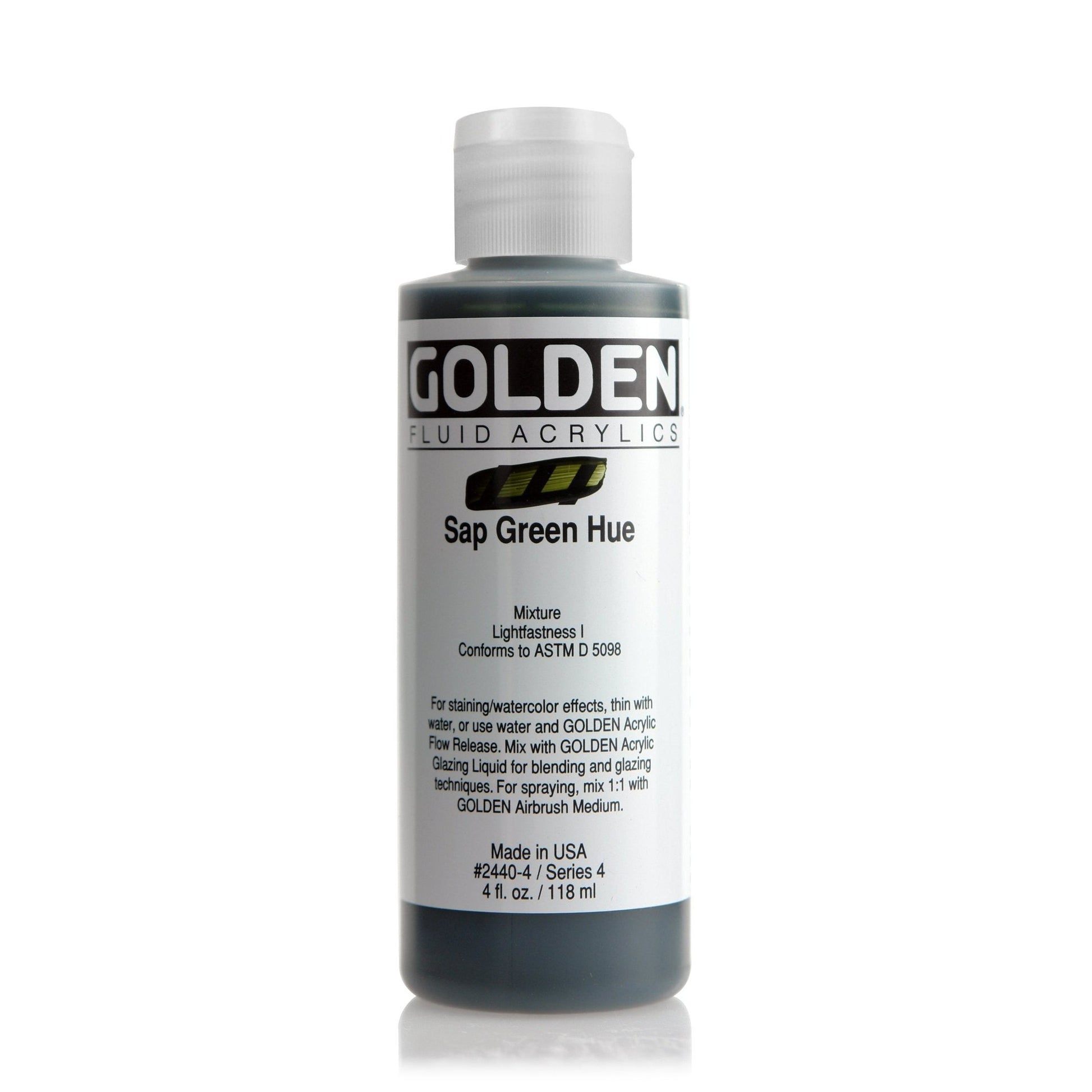 Golden Fluid Acrylic 118ml Sap Green Hue - theartshop.com.au