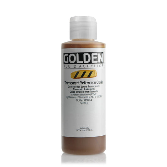 Golden Fluid Acrylic 118ml Transparent Yellow Iron Oxide - theartshop.com.au