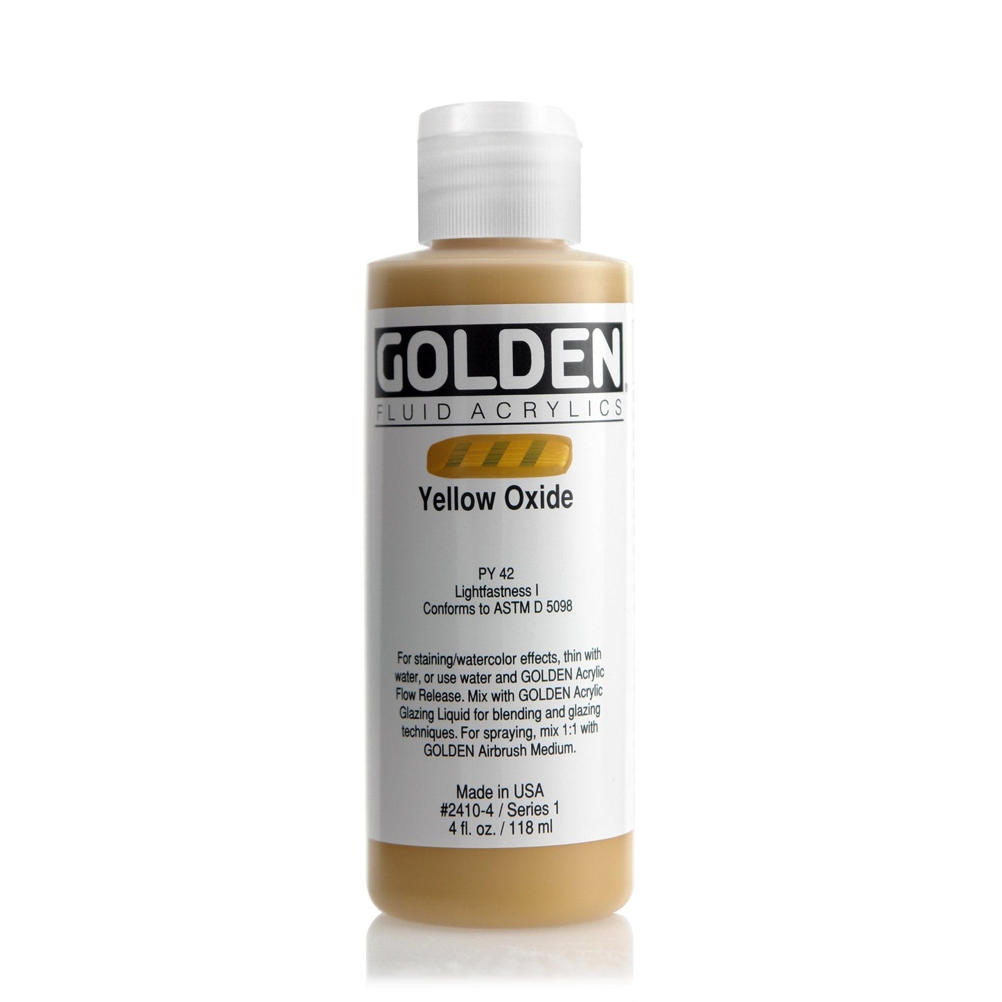 Golden Fluid Acrylic 118ml Yellow Oxide - theartshop.com.au