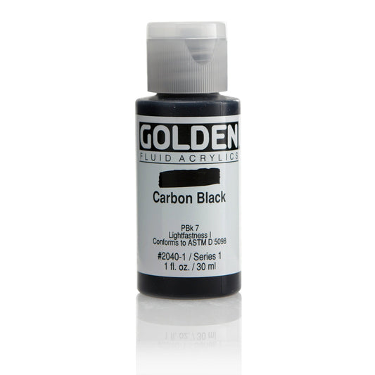 Golden Fluid Acrylic 30ml Carbon Black - theartshop.com.au