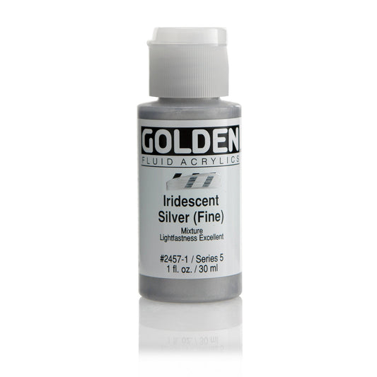 Golden Fluid Acrylic 30ml Iridescent Silver (fine) - theartshop.com.au