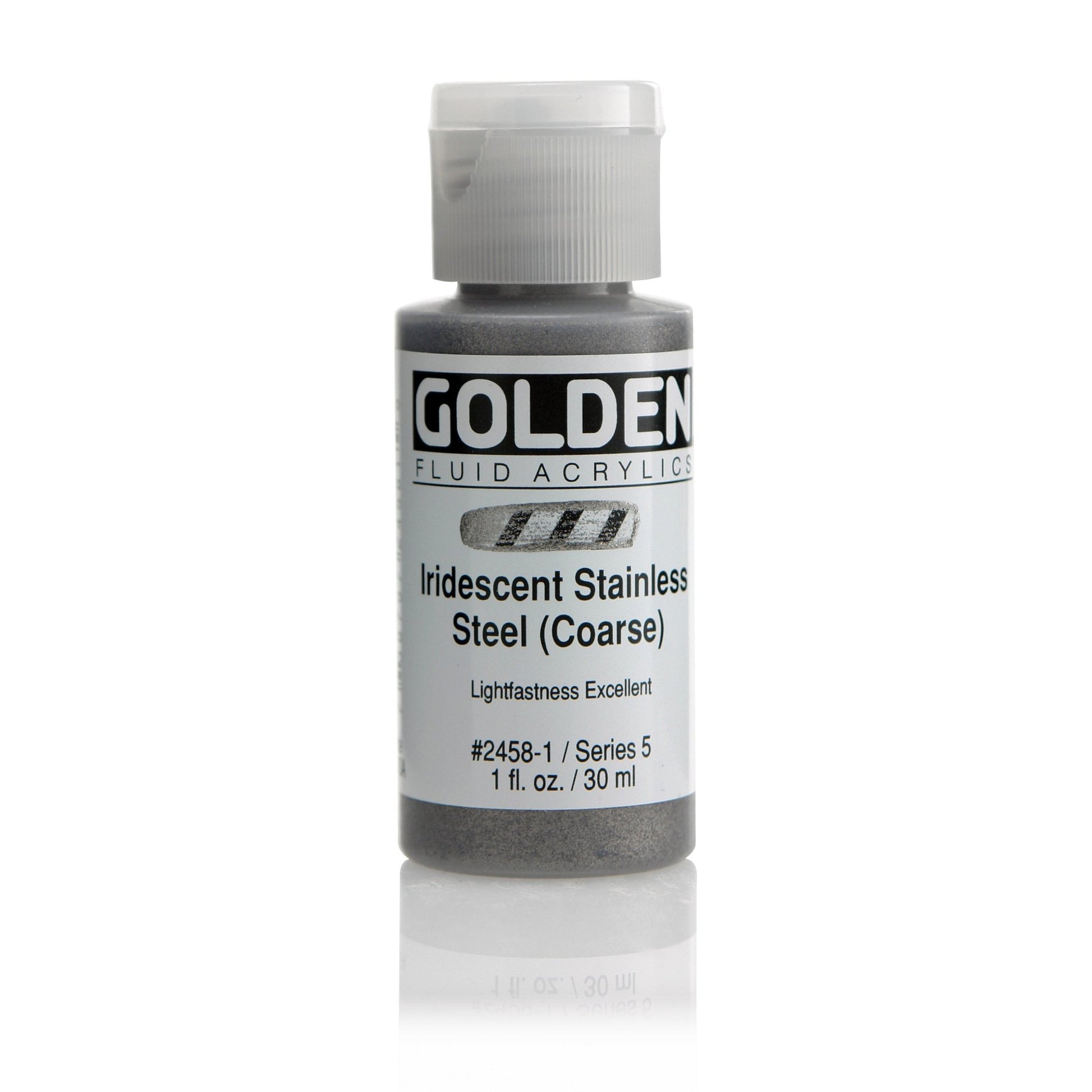 Golden Fluid Acrylic 30ml Iridescent Stainless Steel (course) - theartshop.com.au