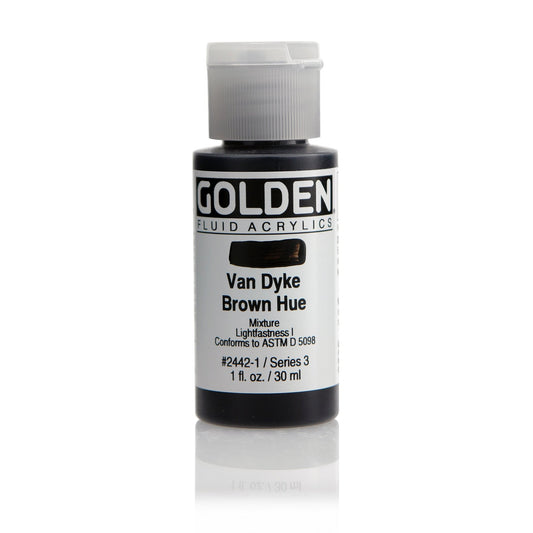 Golden Fluid Acrylic 30ml Van Dyke Brown Hue - theartshop.com.au