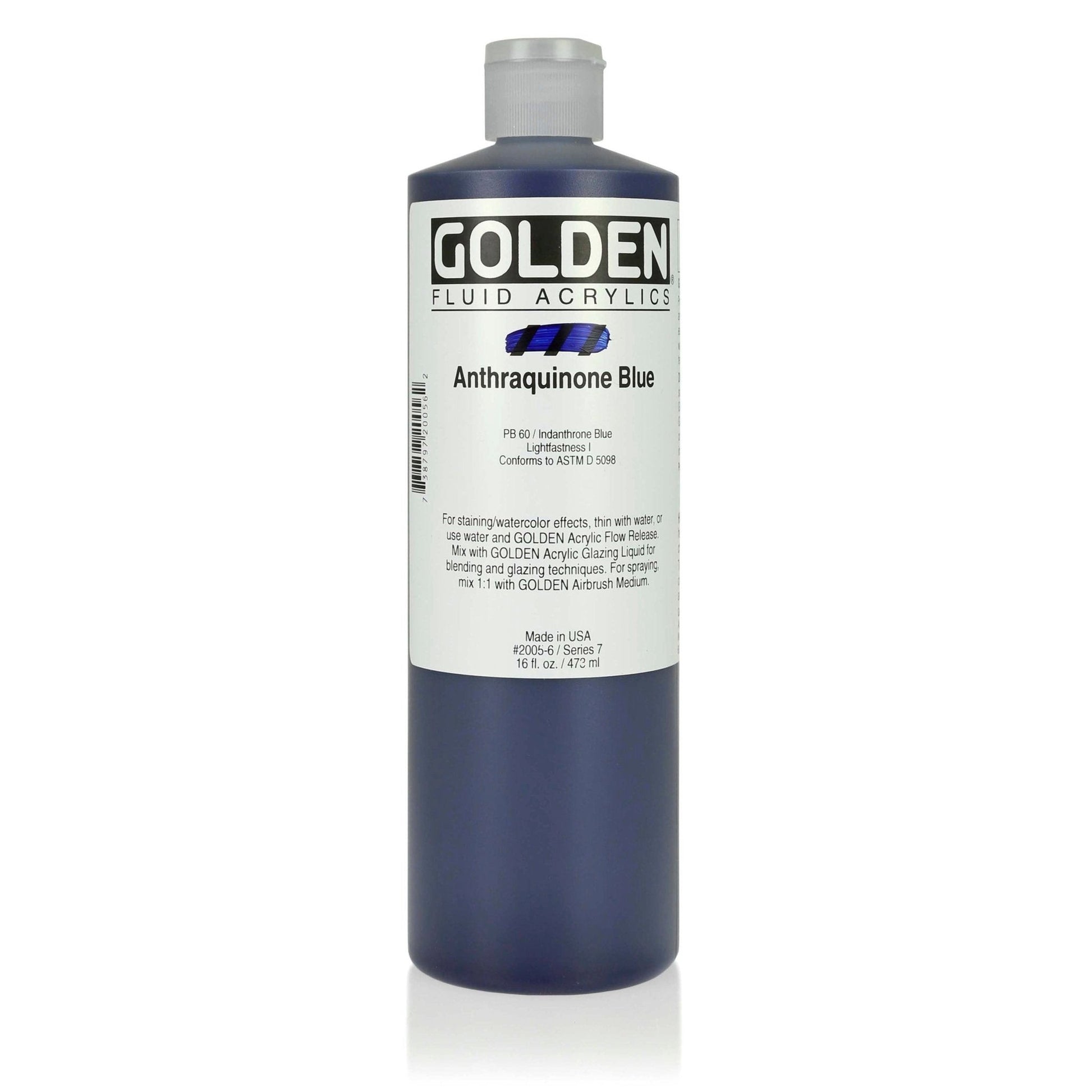 Golden Fluid Acrylic 473ml Anthraquinone Blue - theartshop.com.au