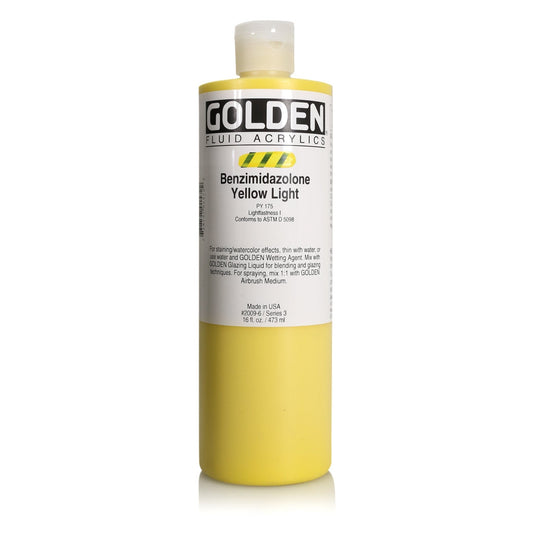 Golden Fluid Acrylic 473ml Benzimidazolone Yellow Light - theartshop.com.au