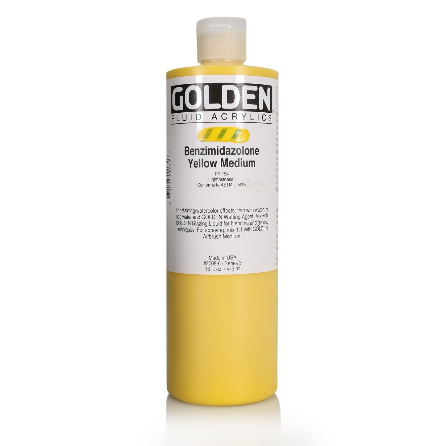 Golden Fluid Acrylic 473ml Benzimidazolone Yellow Medium - theartshop.com.au