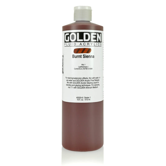 Golden Fluid Acrylic 473ml Burnt Sienna - theartshop.com.au