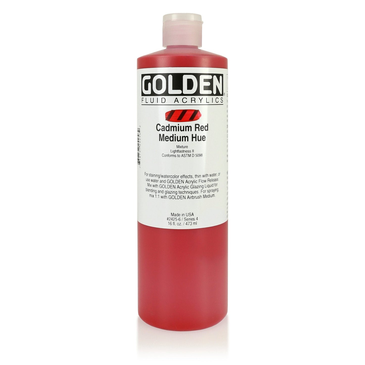 Golden Fluid Acrylic 473ml Cadmium Red Medium Hue - theartshop.com.au