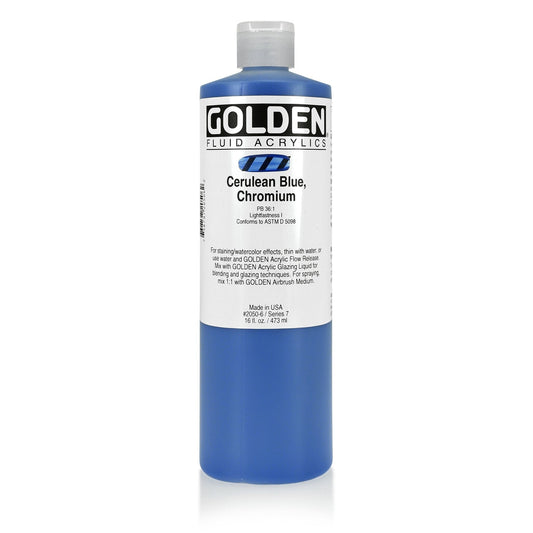 Golden Fluid Acrylic 473ml Cerulean Blue Chromium - theartshop.com.au