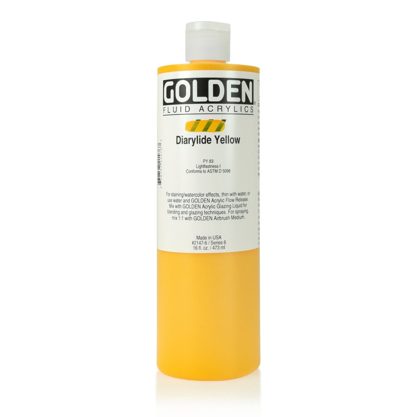 Golden Fluid Acrylic 473ml Diarylide Yellow - theartshop.com.au