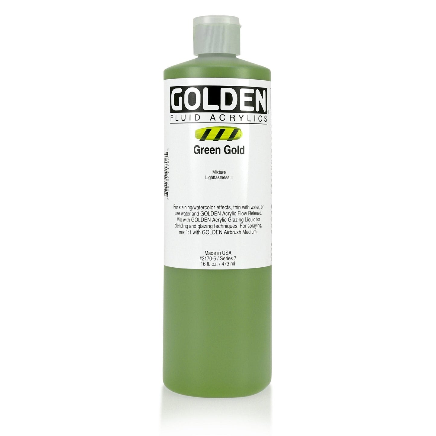 Golden Fluid Acrylic 473ml Green Gold - theartshop.com.au