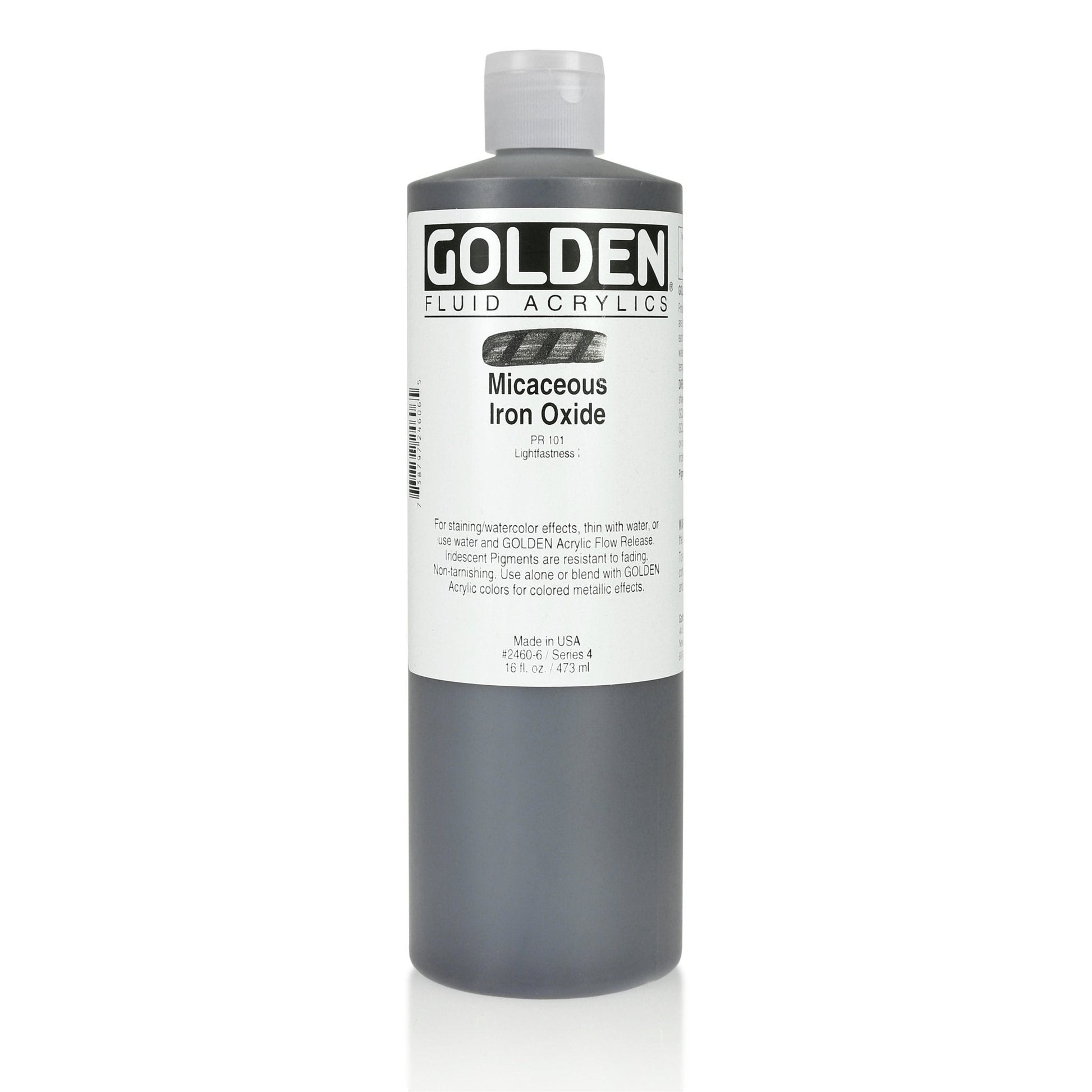 Golden Fluid Acrylic 473ml Iridescent Micaceous Iron Oxide - theartshop.com.au