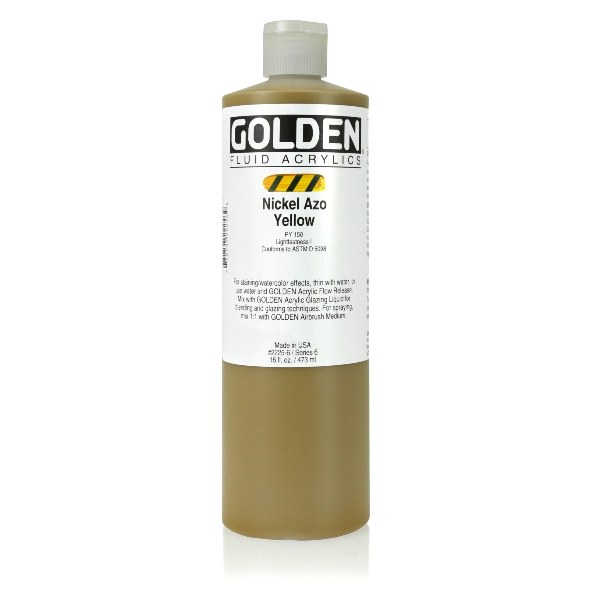 Golden Fluid Acrylic 473ml Nickel Azo Yellow - theartshop.com.au