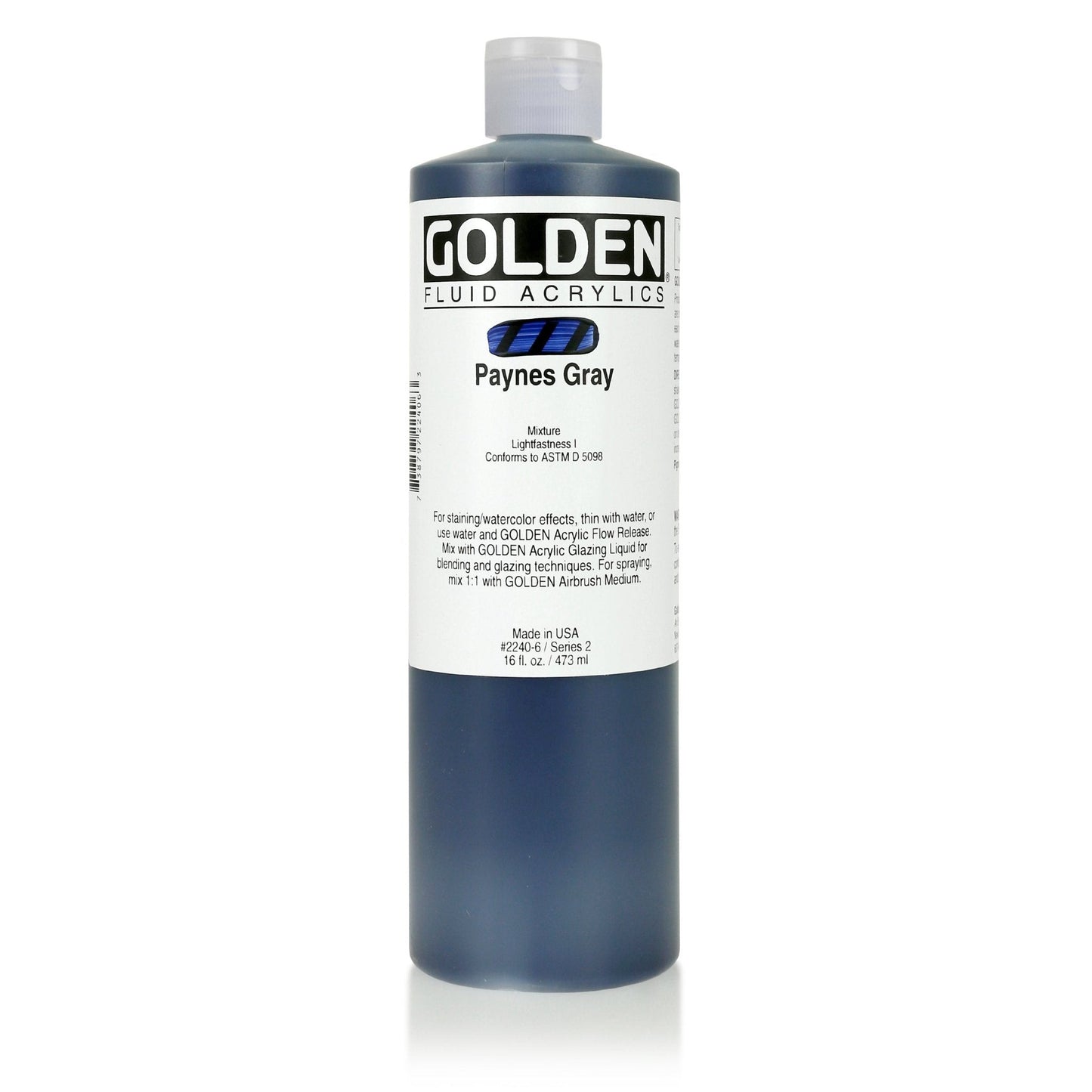 Golden Fluid Acrylic 473ml Paynes Gray - theartshop.com.au