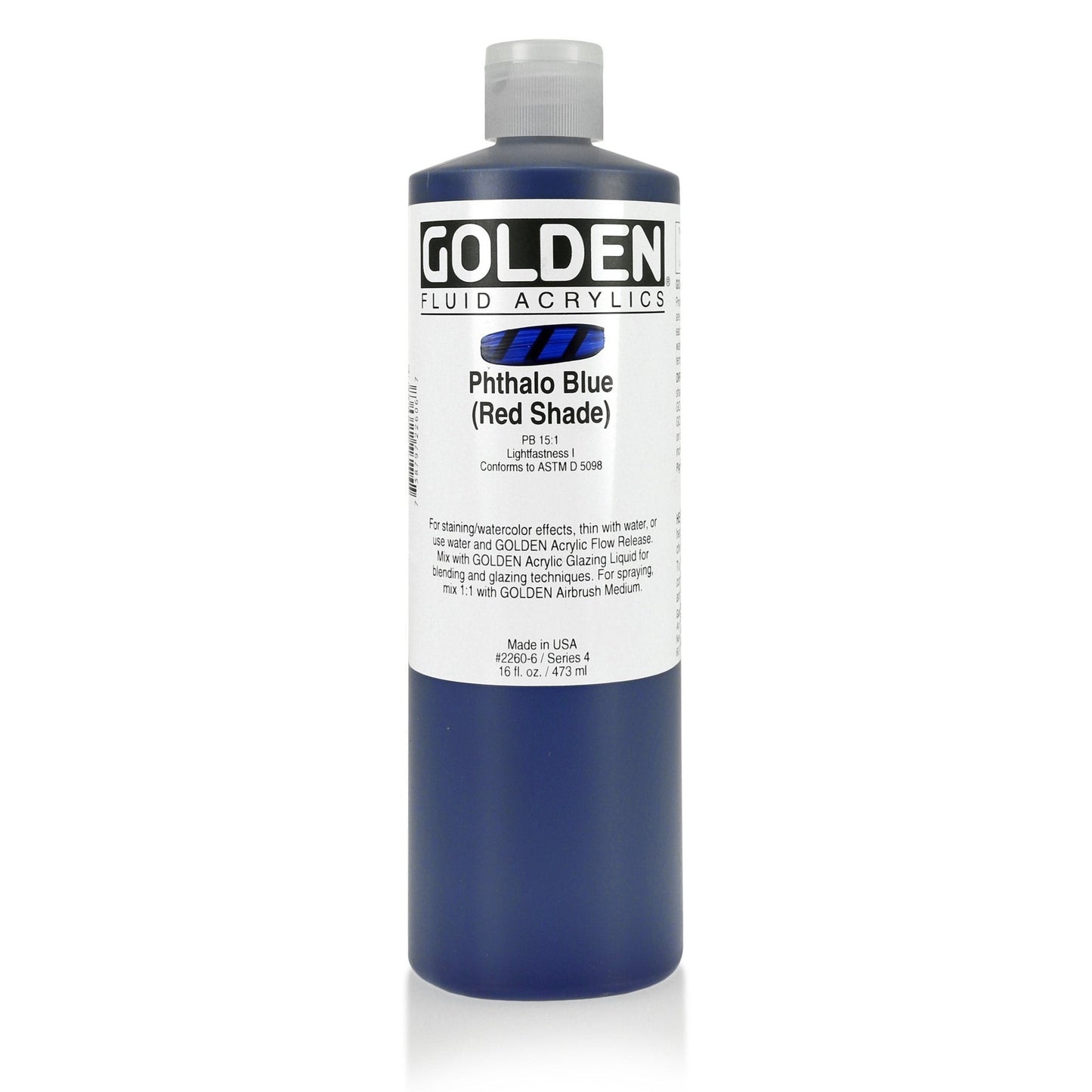 Golden Fluid Acrylic 473ml Phthalo Blue Red Shade - theartshop.com.au