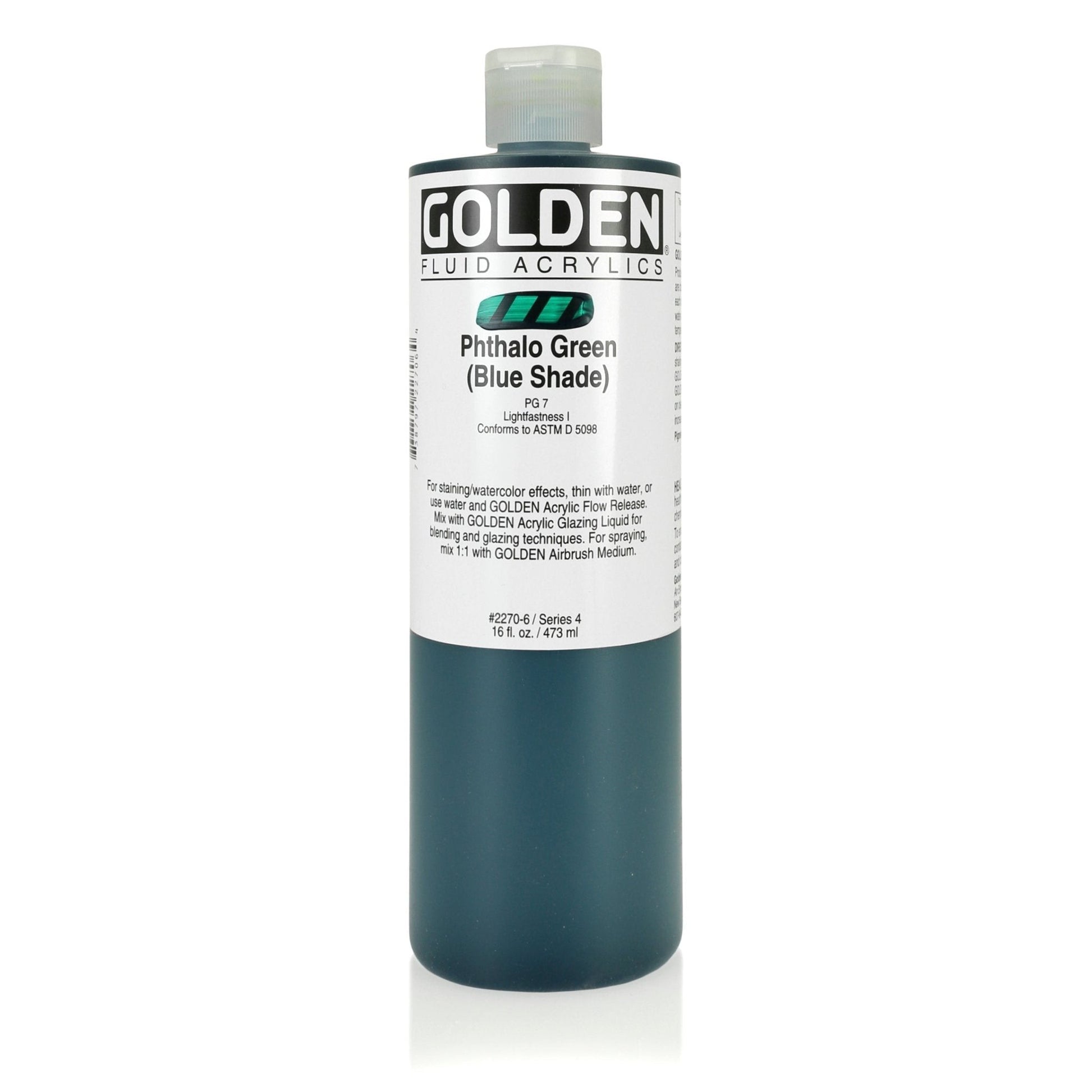 Golden Fluid Acrylic 473ml Phthalo Green Blue Shade - theartshop.com.au