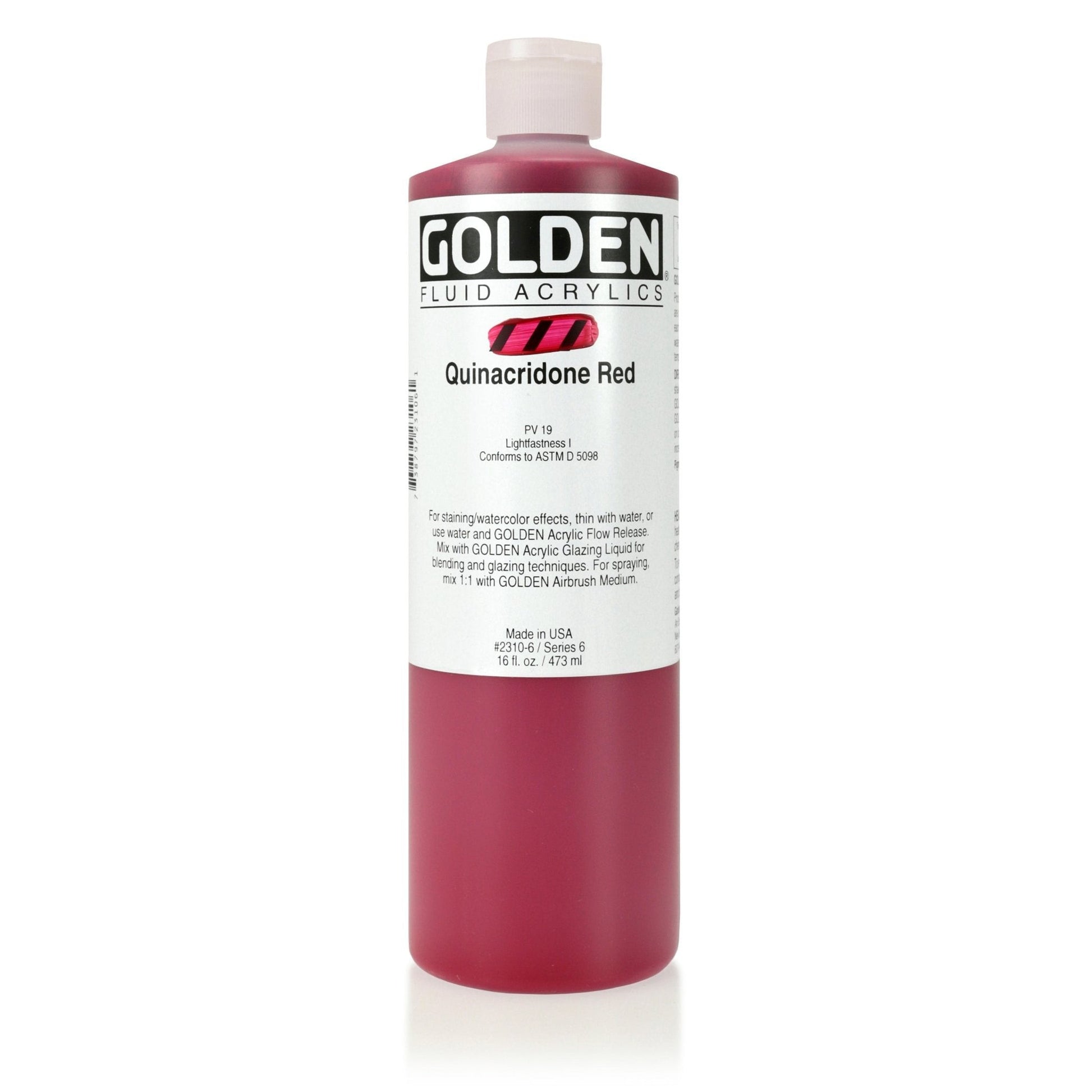 Golden Fluid Acrylic 473ml Quinacridone Red - theartshop.com.au