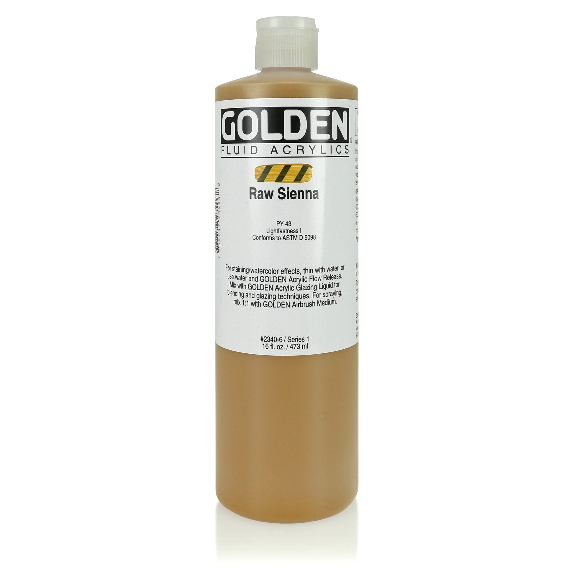 Golden Fluid Acrylic 473ml Raw Sienna - theartshop.com.au