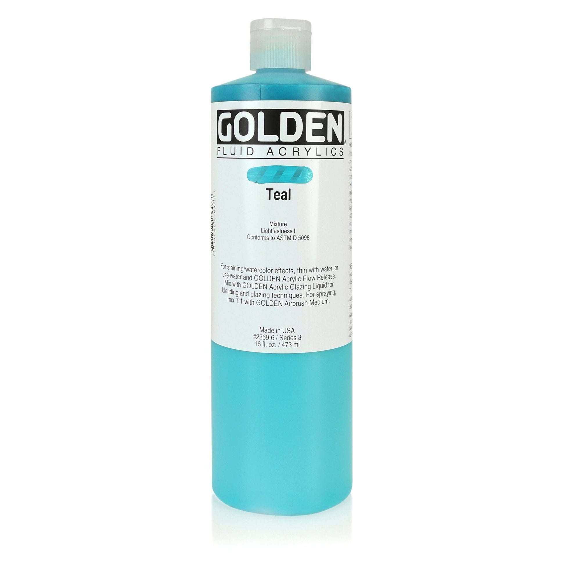 Golden Fluid Acrylic 473ml Teal - theartshop.com.au